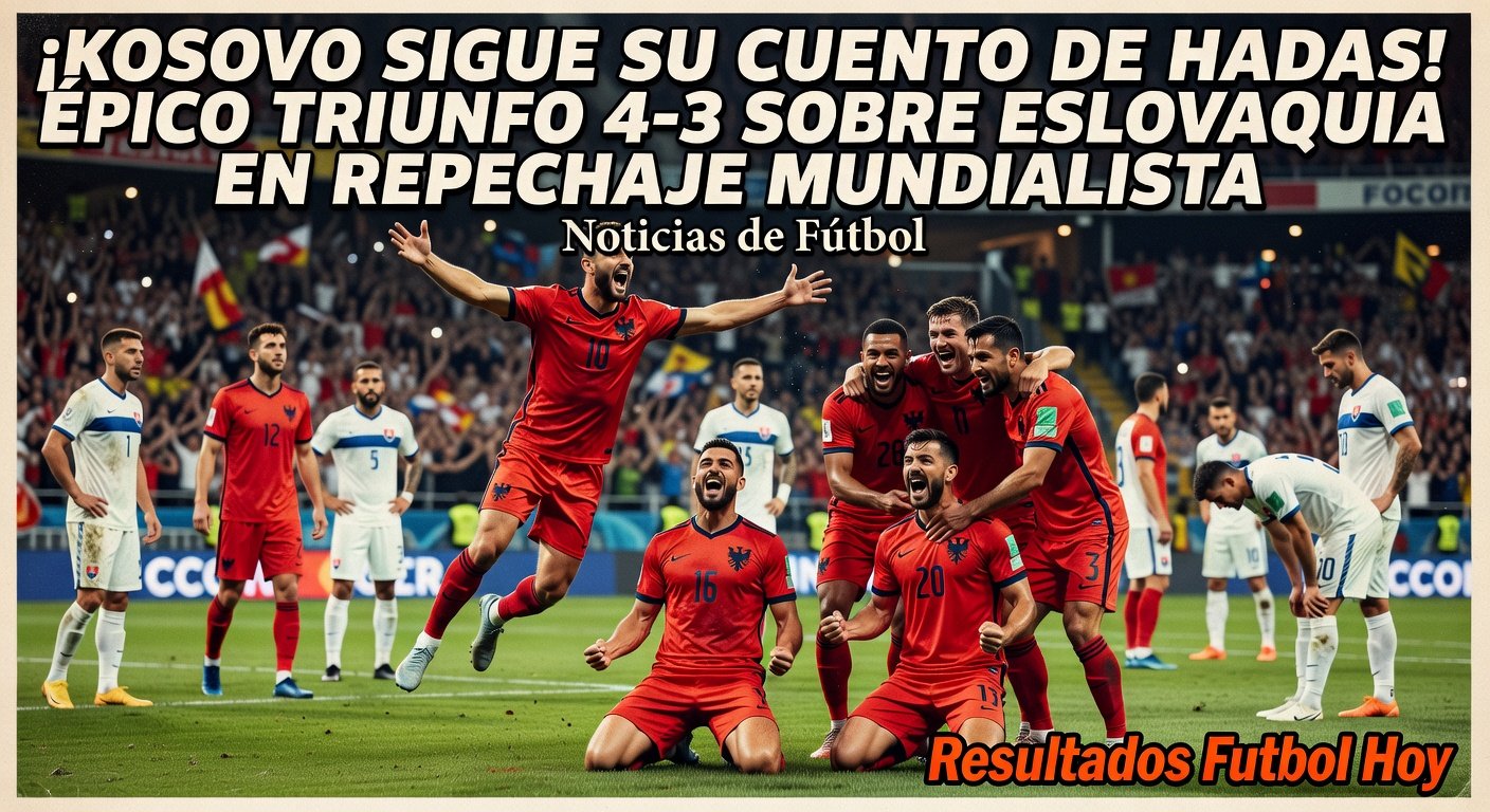 Kosovo stuns Slovakia 4-3 to advance to World Cup 2026 European play-off final